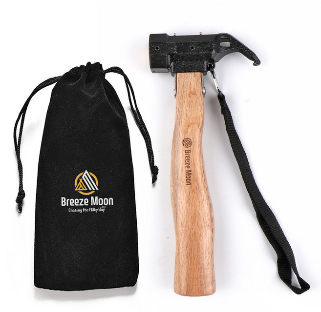 브리즈문 다용도 캠핑 헥사 황동 헤드 해머 + 전용 파우치, 혼합색상, 1세트