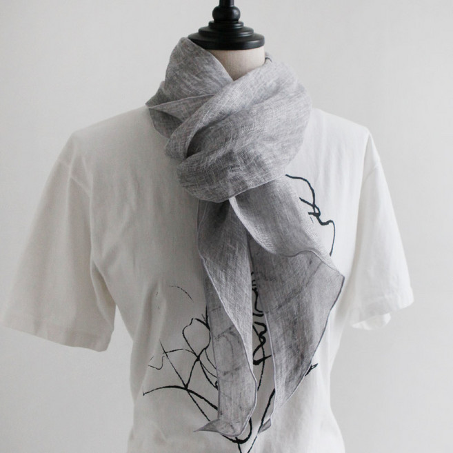 바비수 디어린넨100 텍스쳐 스카프