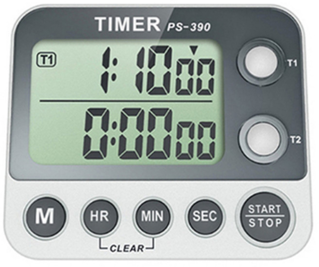 디비젼 듀얼 타이머 스톱워치 #390, 1개, 멀티(혼합)컬러