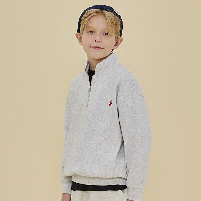 BEVERLY HILLS POLO CLUB 比佛利保羅 兒童Bounce半拉鍊大學T