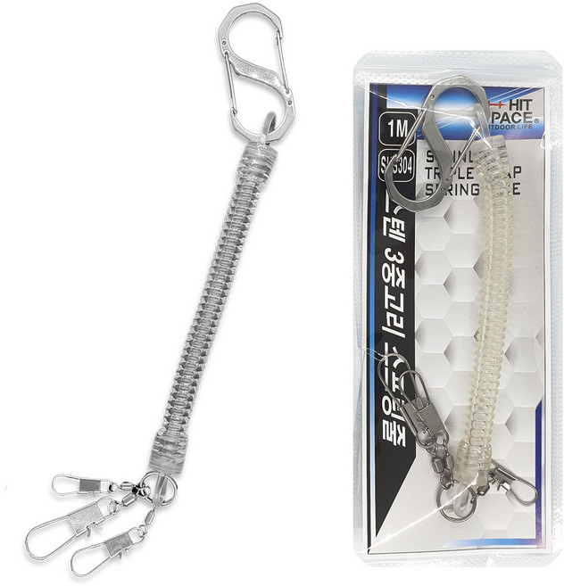 히트페이스 스텐 3중고리 스프링줄, 1개, 화이트