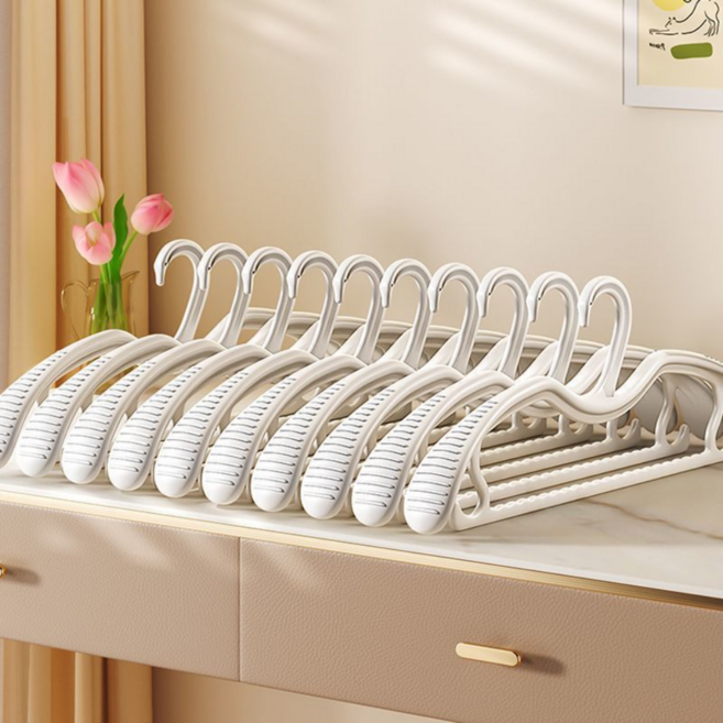 에스제이 목짧은 갈매기형 와이드숄더 논슬립 옷걸이, 화이트, 20개