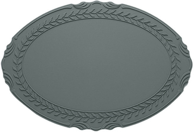 시라쿠스 로렐 리프 실리콘 테이블매트, 로렐 그레이, 가로 44cm x 세로 30cm x 두께 4mm, 1개