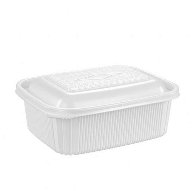 쿡앤락 성형 사각찜 용기 백색 대 3.2L, 1개