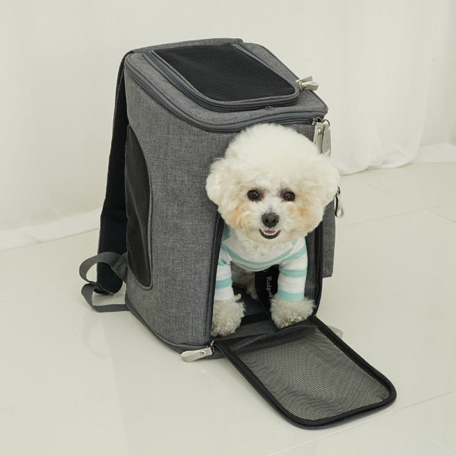 레드퍼피 반려동물 럭셔리 이동가방, 그레이, 1개