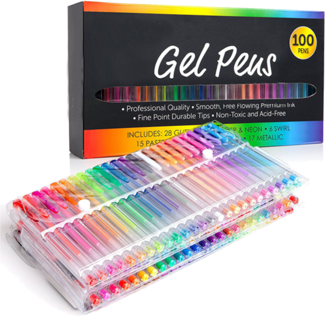 동아PMS Gel Peus 젤펜 100색 세트 0.8mm-1.0mm, 혼합색상, 1세트