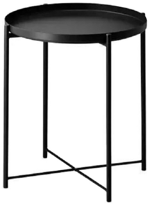 생활살림 모던 심플 철제 사이드 테이블, 블랙