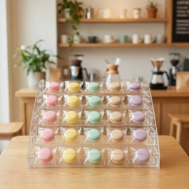 집사람 투명 계단식 진열대 5단, 1개