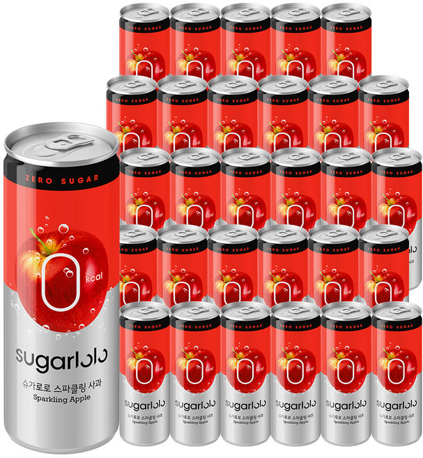 슈가로로 스파클링 사과, 250ml, 30개