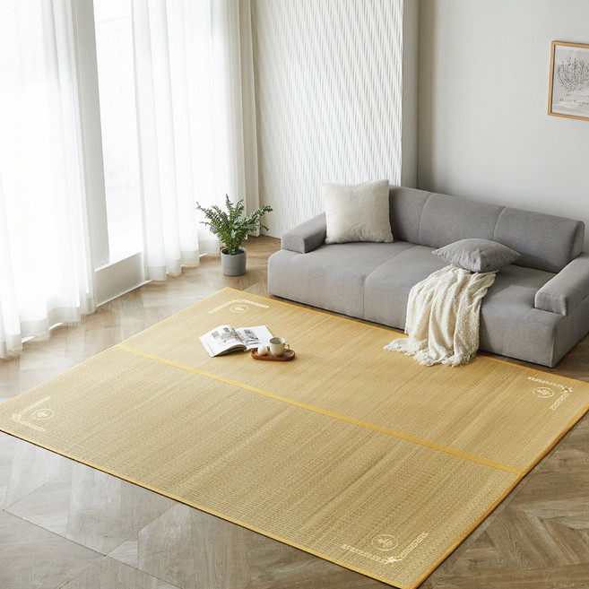 HanilMedical 2단 접이식 왕골자리, 골드