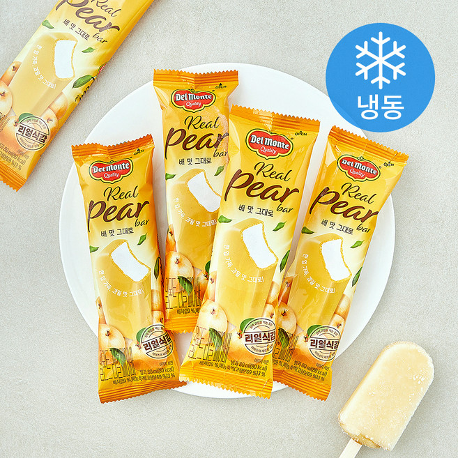 롯데웰푸드 델몬트 리얼페어바 (냉동), 5개, 1개입, 80ml