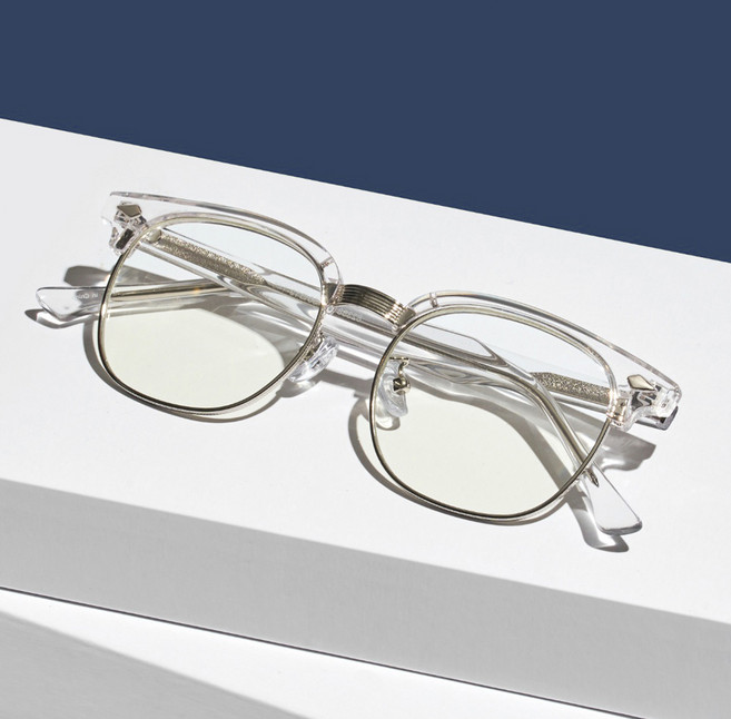 멜라크메 TR 메탈 사각 하금 안경테 62358