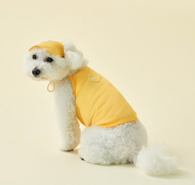 동원아르르 강아지 하트 끈나시, 옐로우, 1개