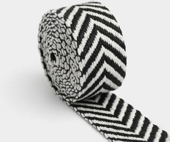 해피베어스 코튼 린넨 헤링본 가방끈 40mm, 1개, 블랙