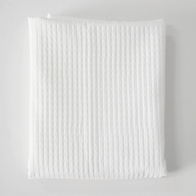 나비손길 사각 누비 대폭 원단, 화이트, 1개