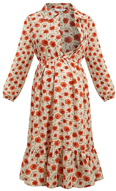 에스텔라 유러피언 플라워 임산부 원피스 수유복 sds149