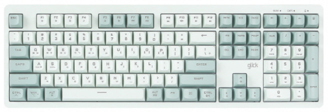 지클릭커 파도프로젝트 제주바다 풀윤활 플런저 무소음 무선 블루투스 키보드, 그린 라이트, WK100B, 제조사축