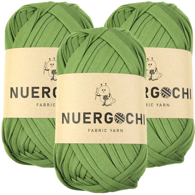 JSTrading 누에르고치 패브릭 얀 뜨개실 100g, 16 올리브, 3개