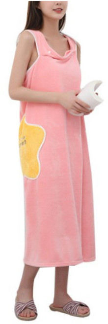 GUNU 보들보들한 비비드 원터치 목욕가운, 핑크, 1개