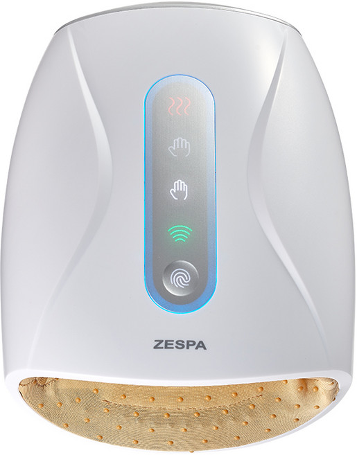 제스파 에어핑거 무선 온열 손마사지기, ZP2592, 화이트실버
