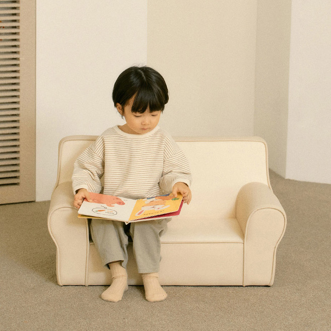 루나스토리 유아용 브레드 소파, 베이지