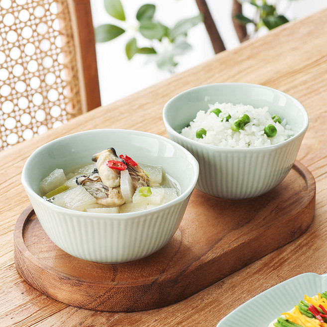 윤도자기 메종오브제 국산 청아 공기 대접세트, 공기 + 대접, 1세트