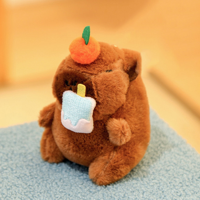 순잠 카피바라 비버 키링 당기는 와이어 귤머리, 아이스크림, 1개, 12cm