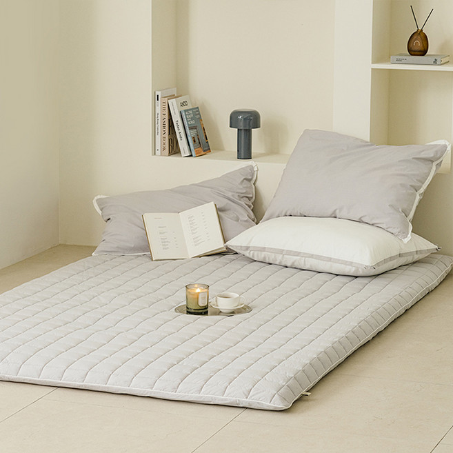 아르페지오베이직 국내제조 뉴메이딘 8COLOR 고밀도 순면 60수 누비요커버, 포그레이