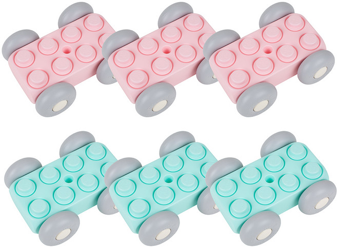 酷酷玩具 甜心車輪大積木 2款 x 3件組, 粉紅色, 薄荷綠, 1個