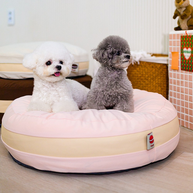 초코펫하우스 강아지 쿠션 마카롱 방석, 새콤달콤 딸기우유 핑크, 1개