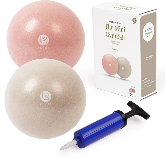 아리프 안티 버스트 미니 짐볼 2종 세트, 코랄핑크 + 웜그레이 - 쿠팡