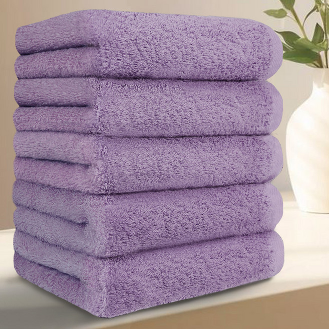 테리크 프리미엄 먼지없는 호텔 수건 200g 40수 코마사 면, 라일락, 5개