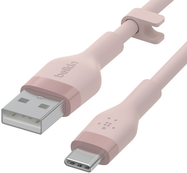 벨킨 플렉스 USB A-C타입 고속 충전 케이블 CAB008bt1M, 핑크, 1m, 1개