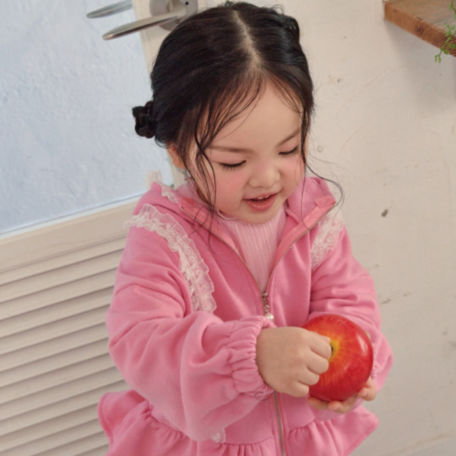 키키모라 아동용 레이스 후드 집업