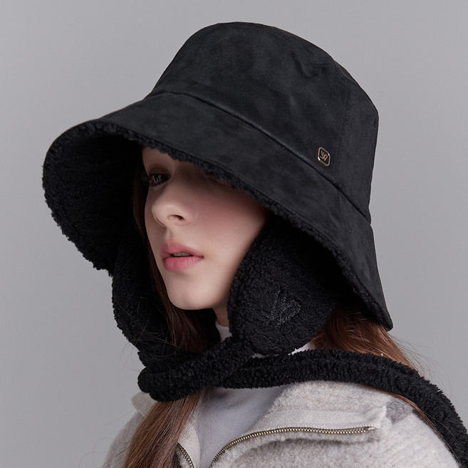 화이트샌즈 여성용 레이사 탈부착 부클 이어머프 버킷햇