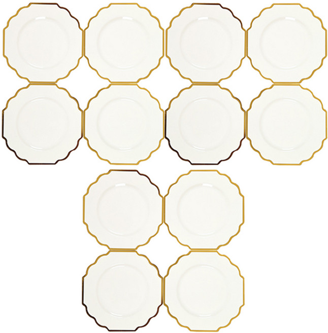 로얄골드 플라스틱 접시 27cm, 1개, 12개