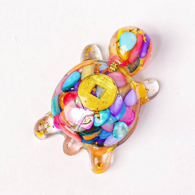 미소로운 귀여운 인테리어 금전운 거북이장식품 2p, 다채색