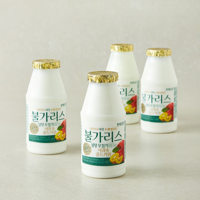 남양유업 불가리스 설탕무첨가 불가리스 사과 & 골드키위, 1개, 4개입, 150ml