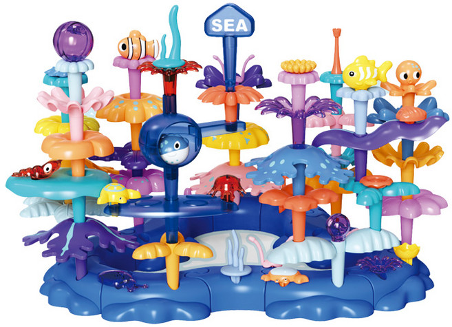 BeiDiOu DIY 바다 산호 블록 907C 76p, 혼합색상, 1개