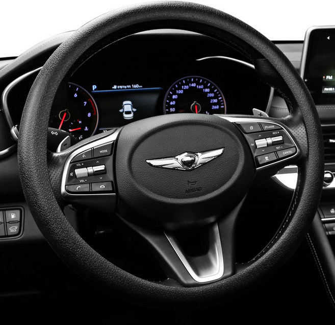 엑스핏 1mm 슬림 논슬립 실리콘 자동차 순정형 핸들커버 전차종공용, 블랙