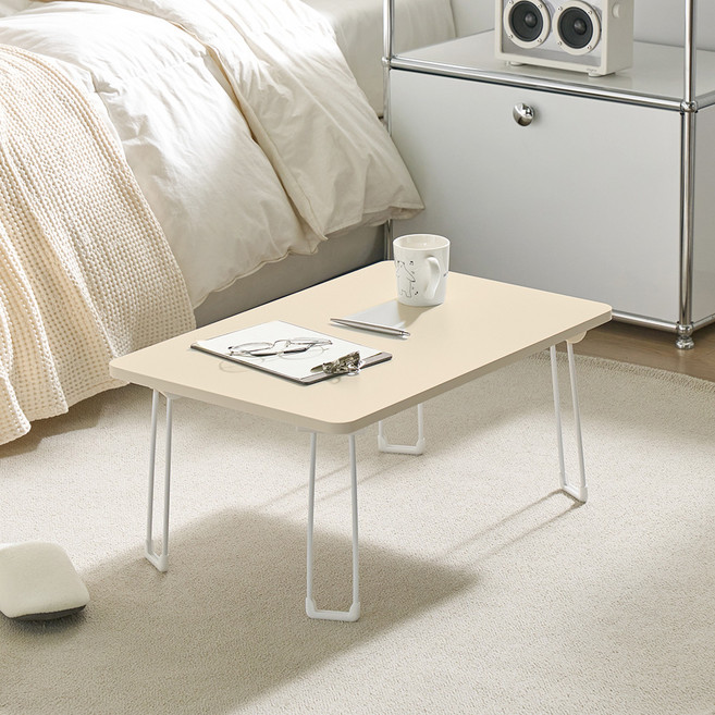 아이캔컴퍼니 E0 LPM 루미너스 접이식 테이블, 크림베이지