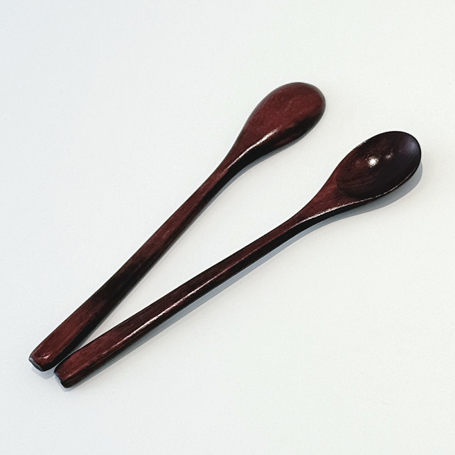 옻칠 원목 롱티스푼, 내츄럴, 2개