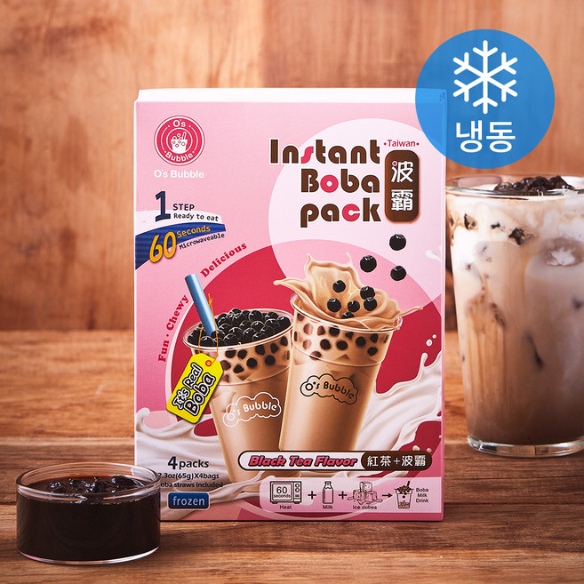 오스버블 인스턴트 보바팩 버블티 홍차맛 4개입 (냉동), 260g, 1개
