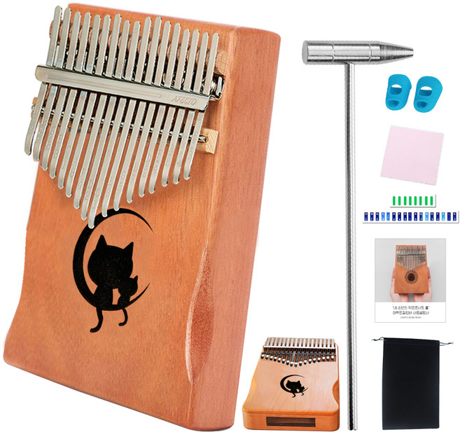아펙토 17음계 C키 할로우 칼림바 달고양이 +구성품 세트, 1개