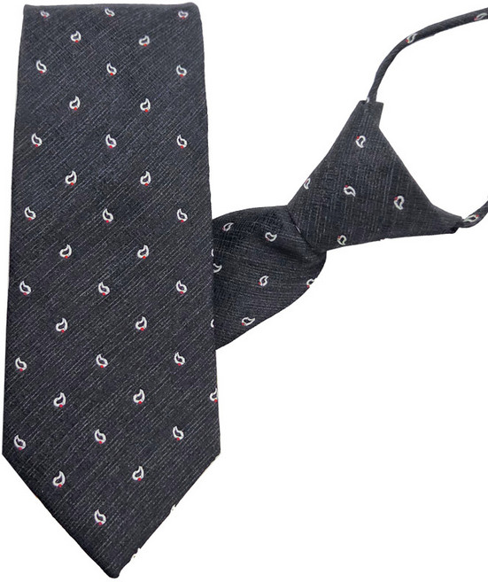 엘르옴므 실크 자동 지퍼 넥타이 레드닷