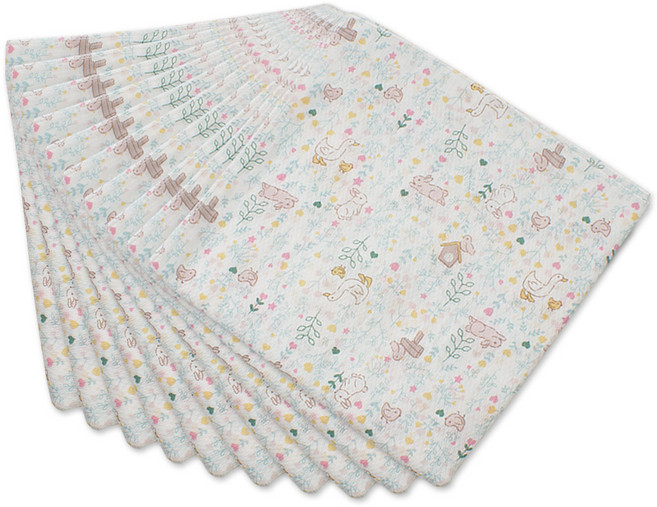 베이비베어 유아용 무형광 나염손수건 10p