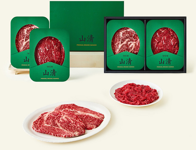 산청 유기농 인증 한우 1++등급 혼합 선물세트 (냉장), 800g, 1세트
