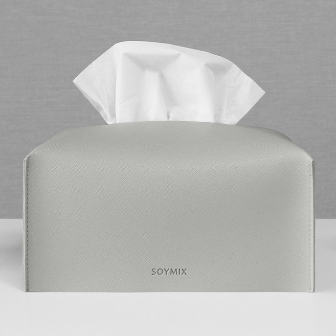 소이믹스 사피아노 가죽 호텔 룸 티슈 케이스 커버, 스톤그레이