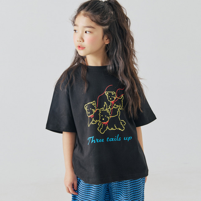 바브키즈 주니어 아동용 강아지 티셔츠