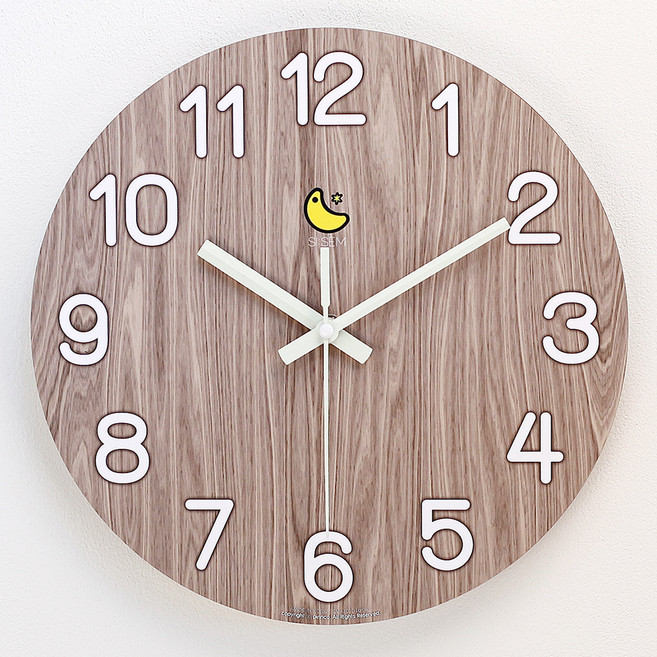 시셈 오로라 야광바늘 무소음 벽시계, 혼합색상